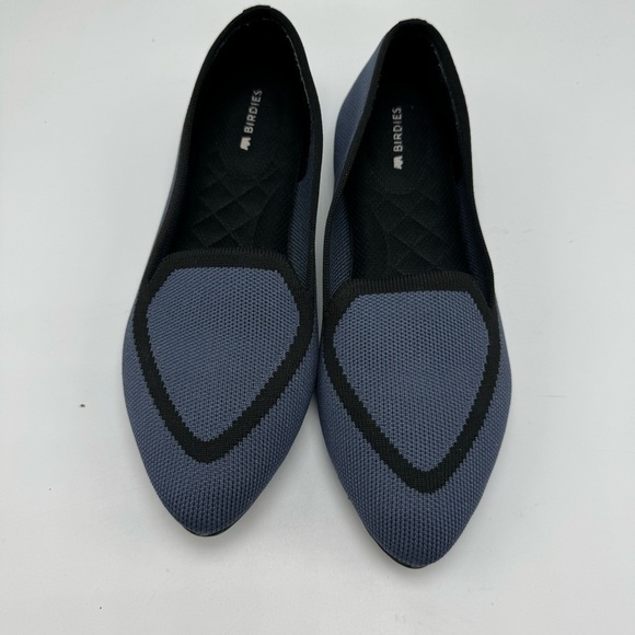 Birdies Blackbird Loafer Knit Slip On Flats Blue Black Size 6.5 Pointed Toe - Picture 2 of 6